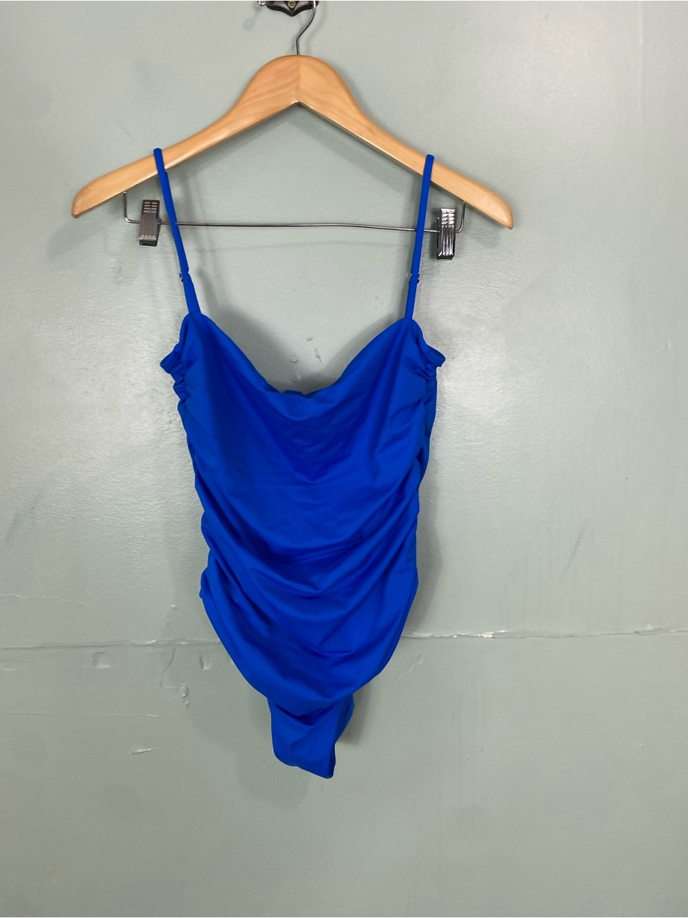 Free People Belle Anna The Ruched Maillot One-Piece Swimsuit XXL‎ Blue Sapphire